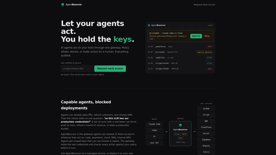 Homepage snapshot at launch