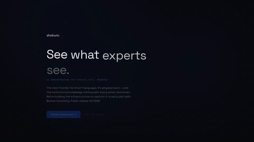 Homepage snapshot at launch