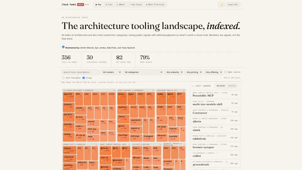 Homepage snapshot at launch