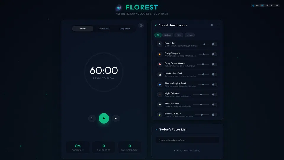 Homepage snapshot at launch
