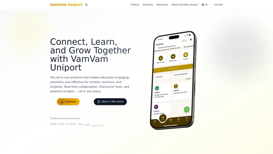 Homepage snapshot at launch