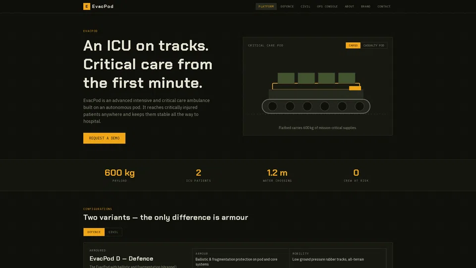 Homepage snapshot at launch