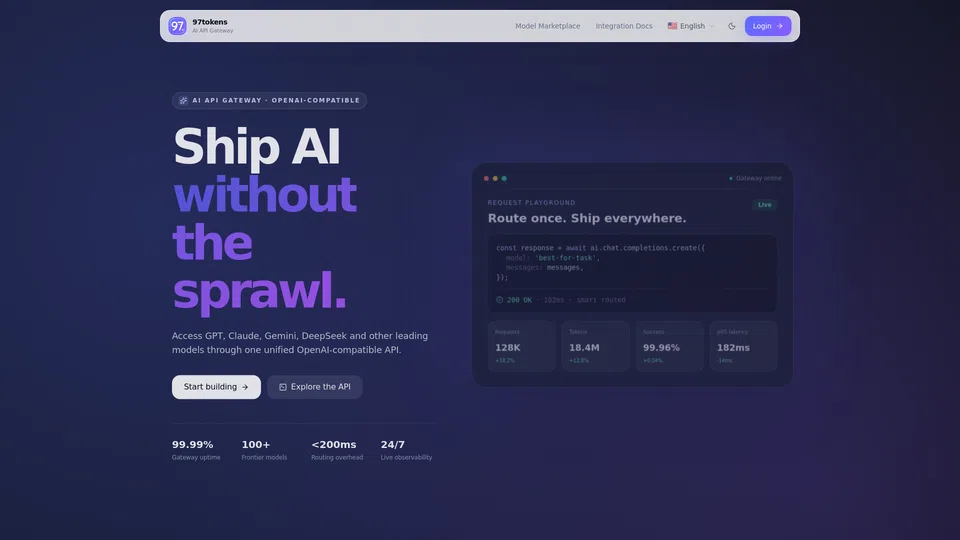 Homepage snapshot at launch