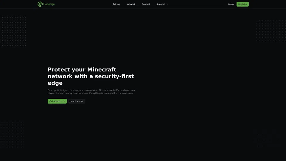 Homepage snapshot at launch