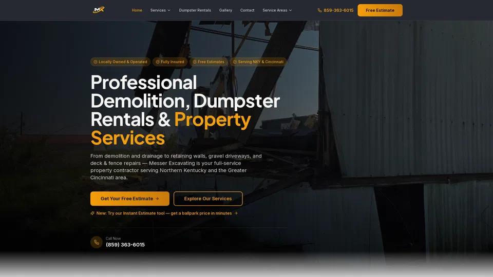 Homepage snapshot at launch