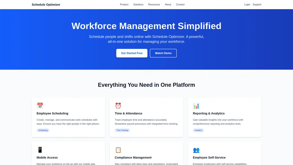 Homepage snapshot at launch