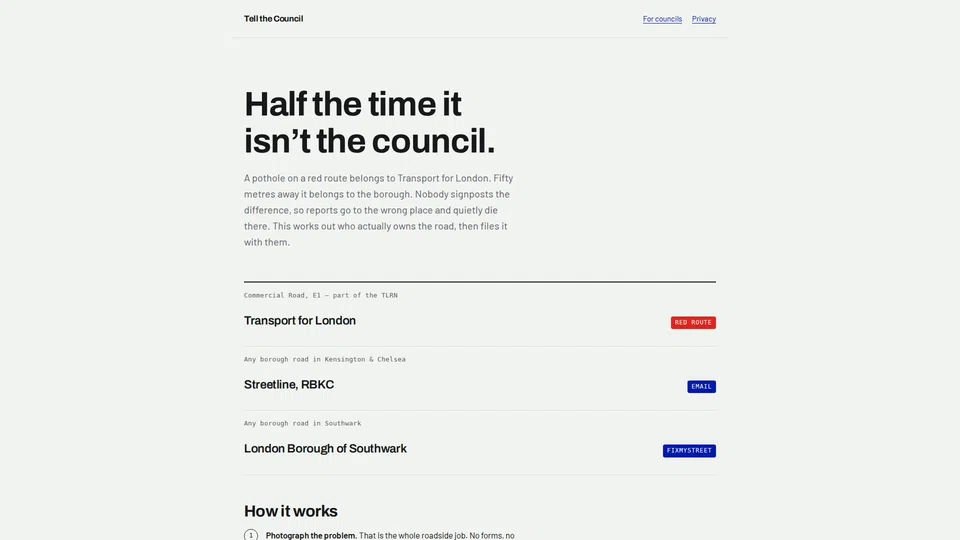 Homepage snapshot at launch