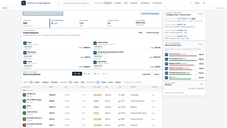 Homepage snapshot at launch