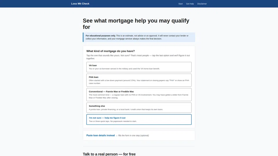 Homepage snapshot at launch