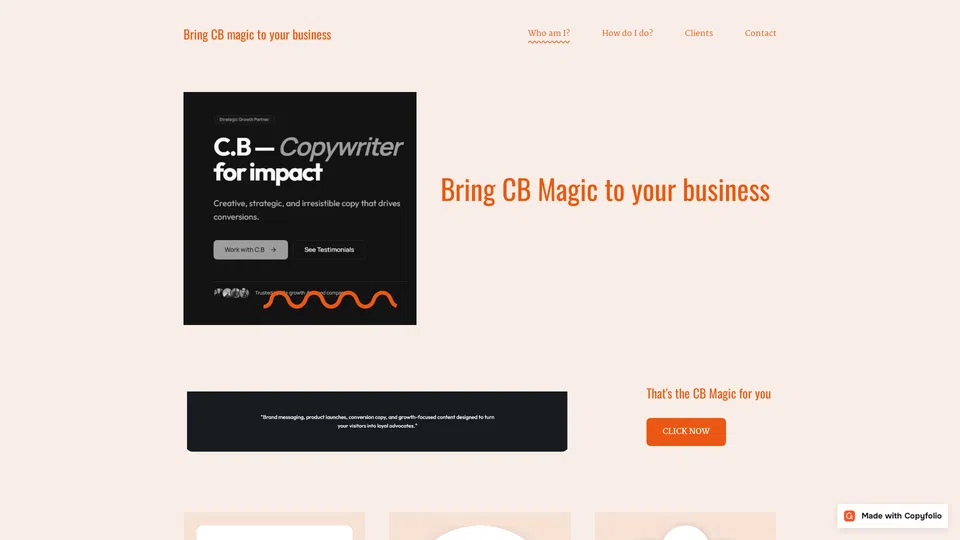 Homepage snapshot at launch