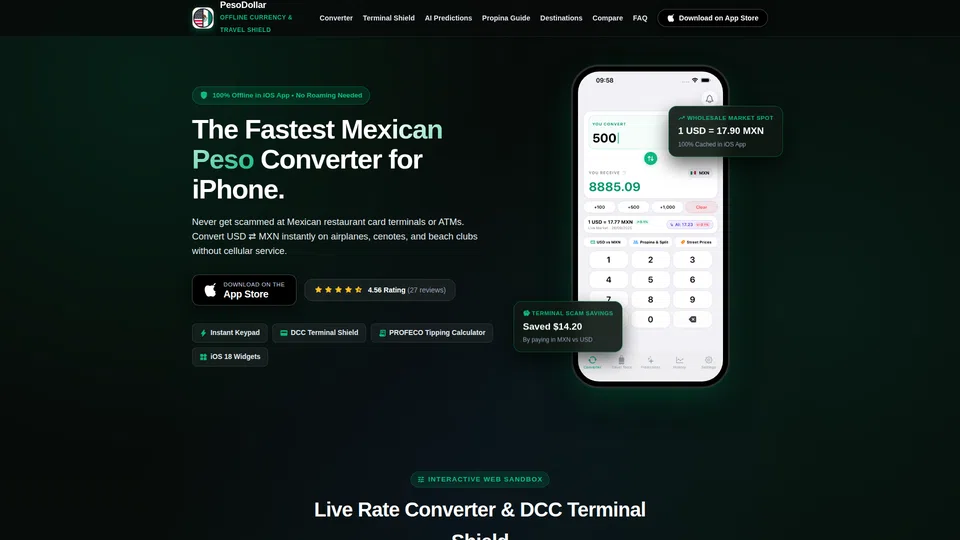 Homepage snapshot at launch