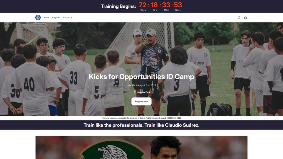 Homepage snapshot at launch