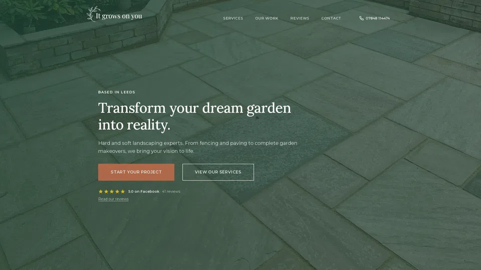 Homepage snapshot at launch