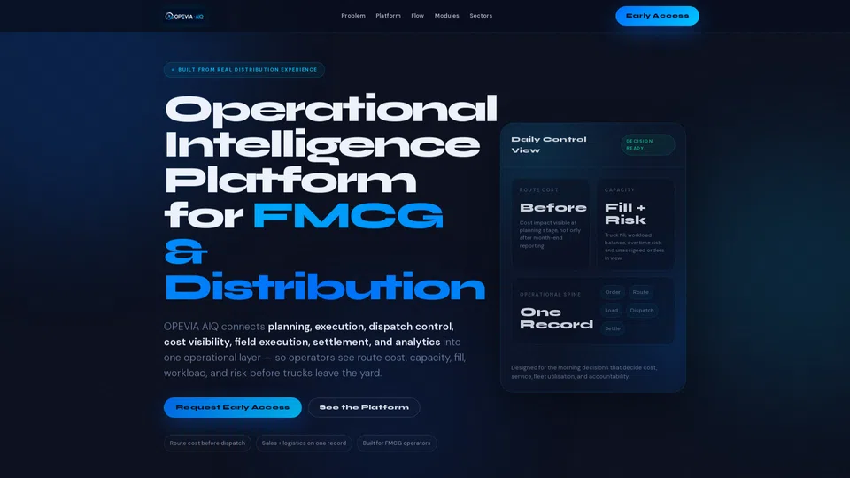 Homepage snapshot at launch