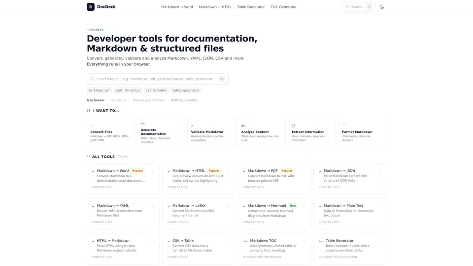 Homepage snapshot at launch