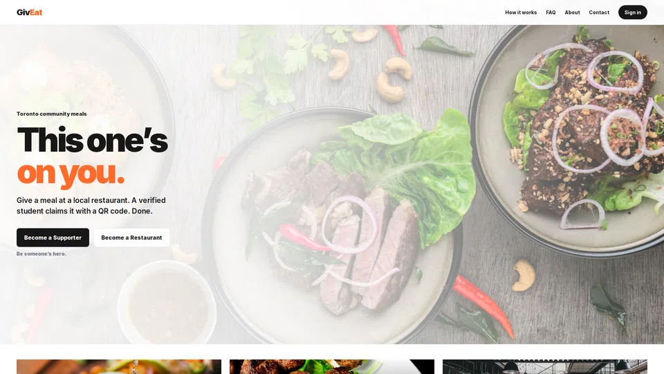 Homepage snapshot at launch