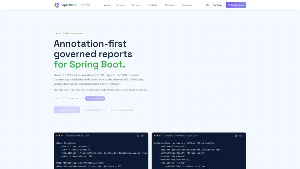 Homepage snapshot at launch