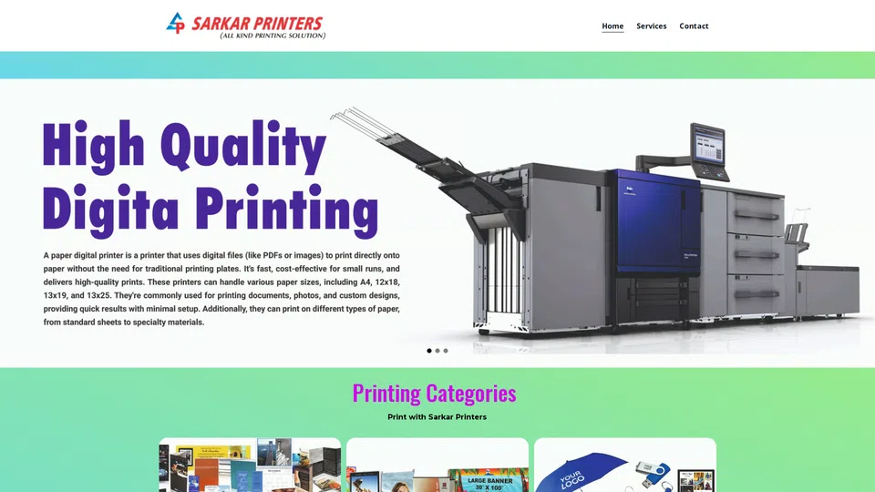 Homepage snapshot at launch