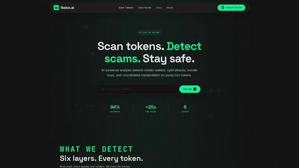 Homepage snapshot at launch