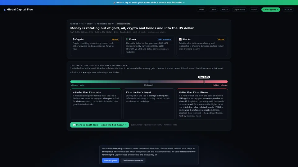 Homepage snapshot at launch