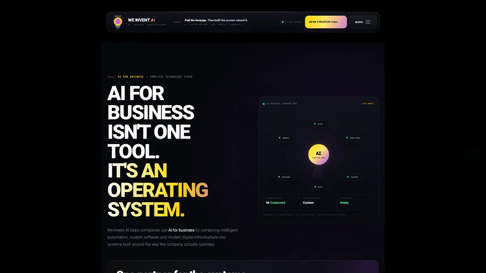 Homepage snapshot at launch