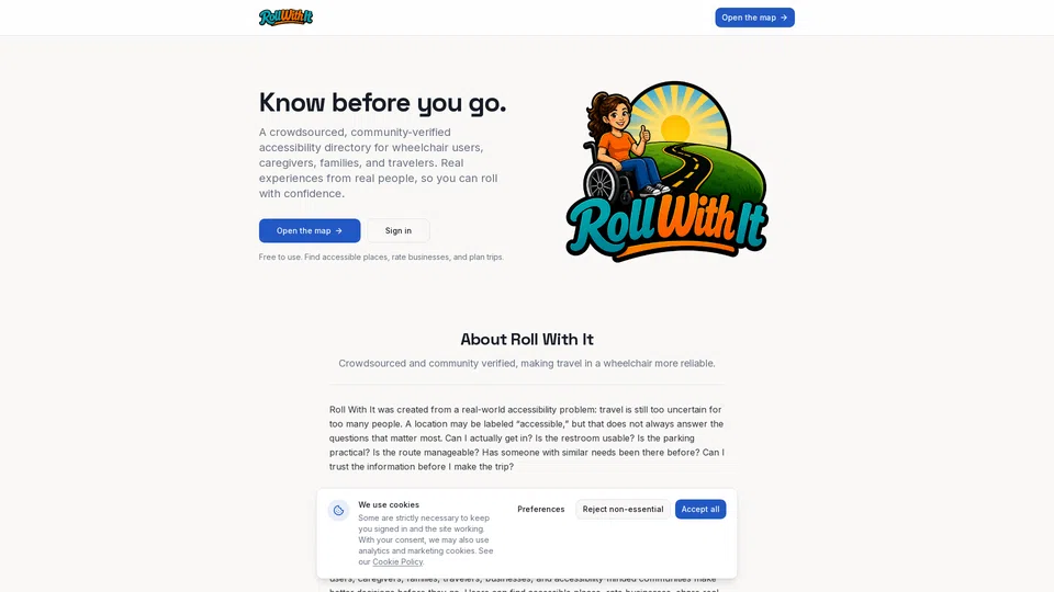 Homepage snapshot at launch