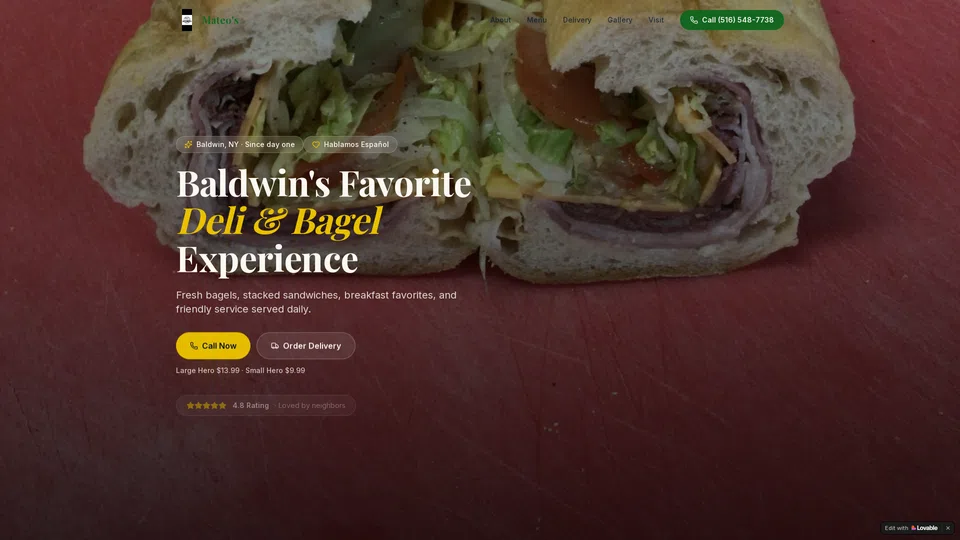 Homepage snapshot at launch