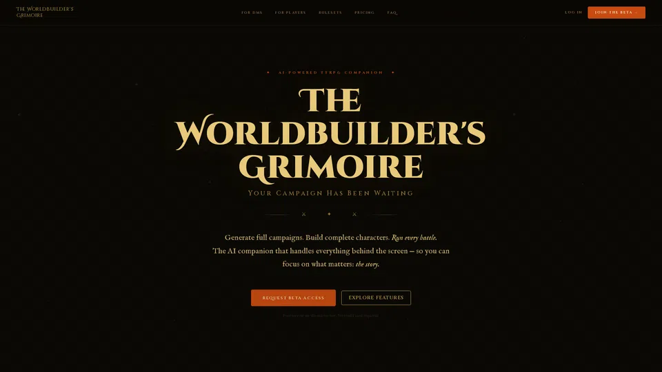 Homepage snapshot at launch