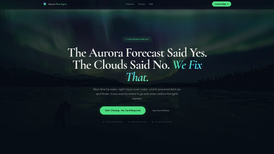 Homepage snapshot at launch