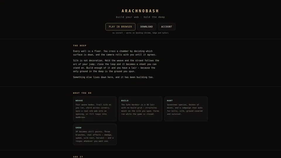 Homepage snapshot at launch