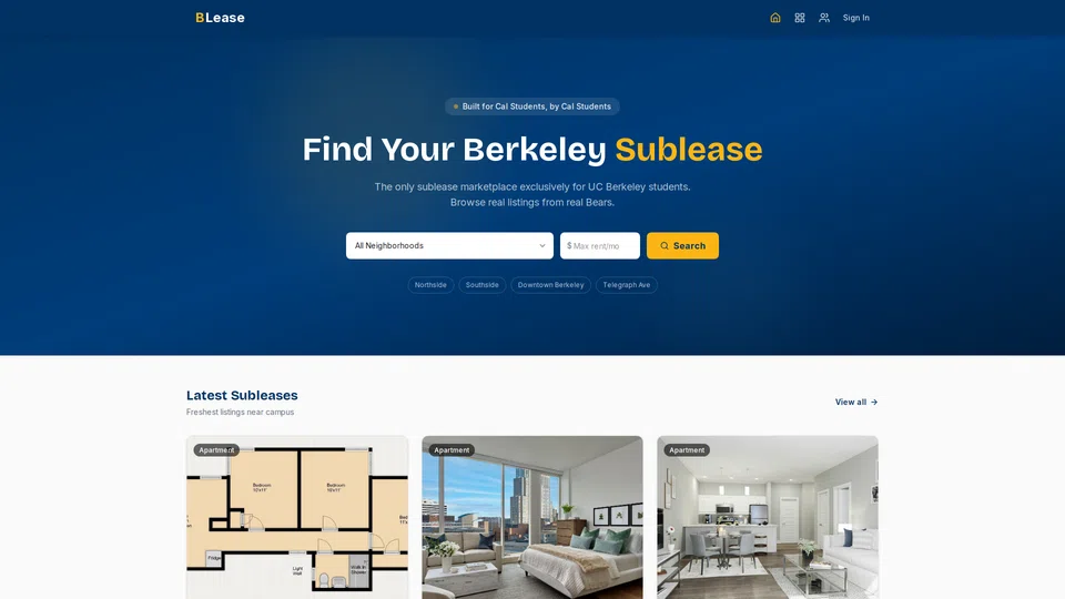 Homepage snapshot at launch