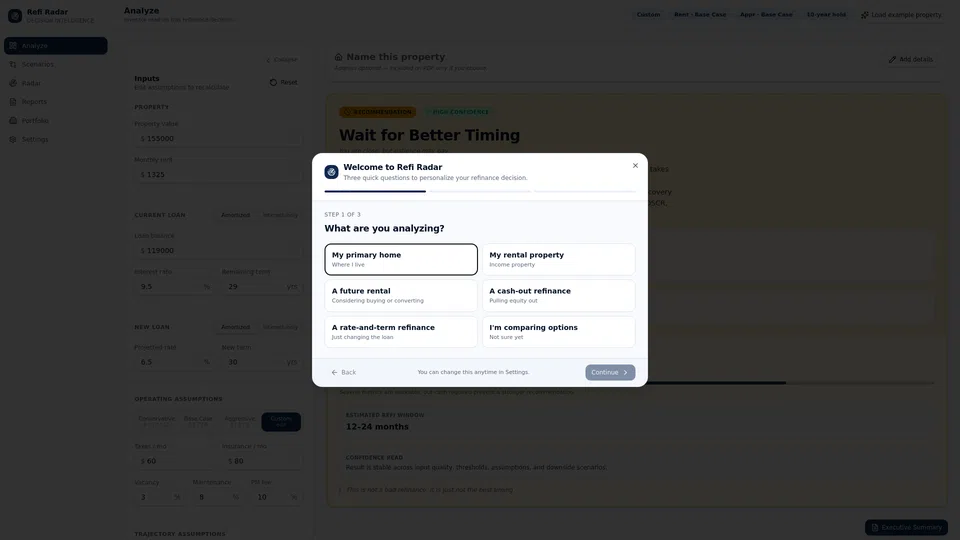 Homepage snapshot at launch