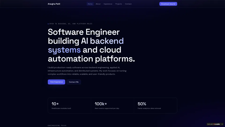 Homepage snapshot at launch