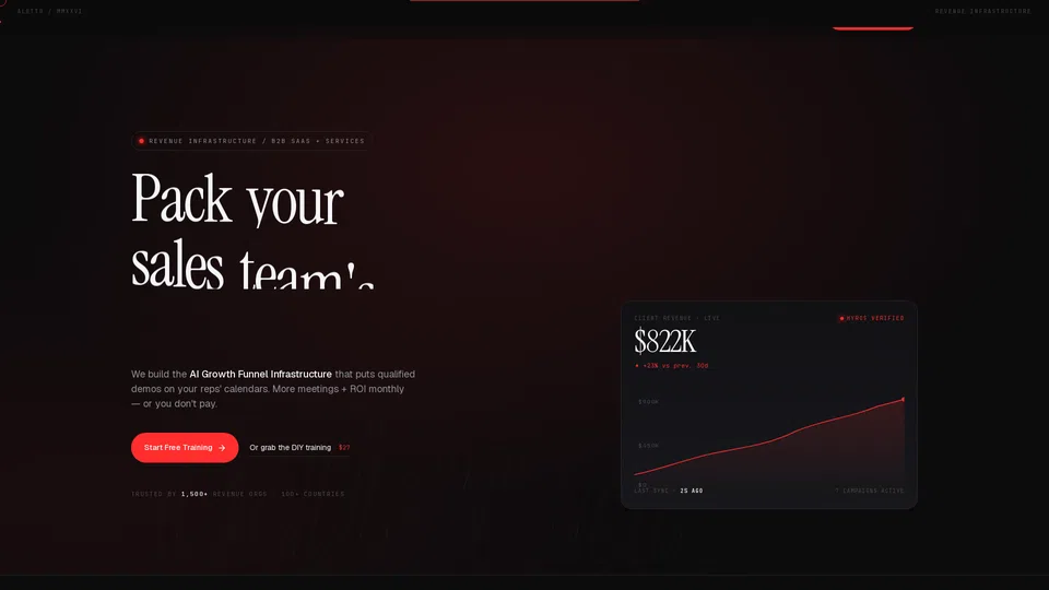 Homepage snapshot at launch