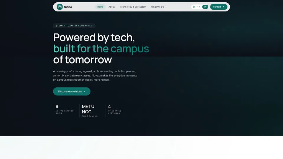 Homepage snapshot at launch