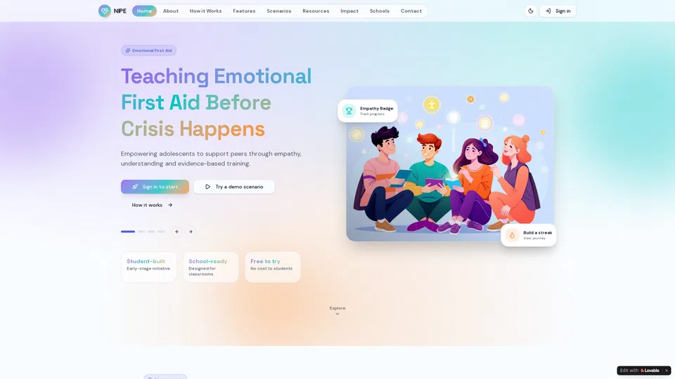 Homepage snapshot at launch