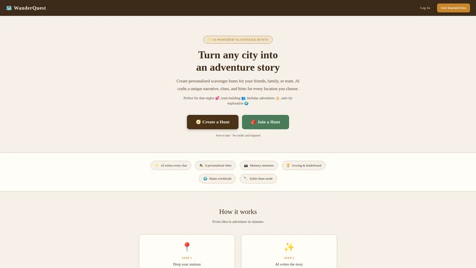 Homepage snapshot at launch