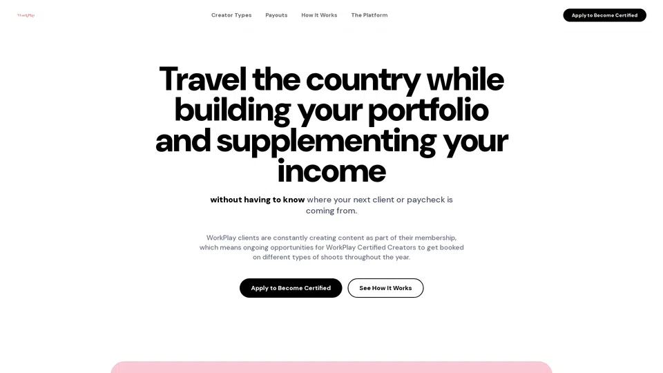 Homepage snapshot at launch
