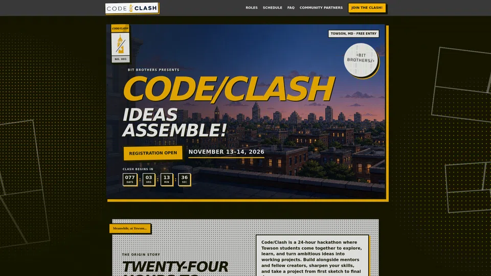 Homepage snapshot at launch
