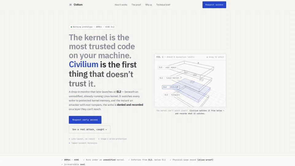 Homepage snapshot at launch