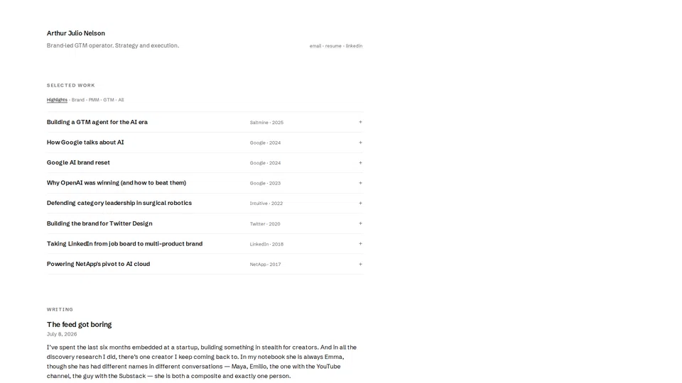 Homepage snapshot at launch