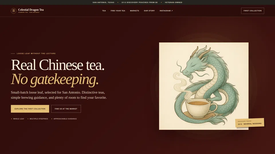 Homepage snapshot at launch