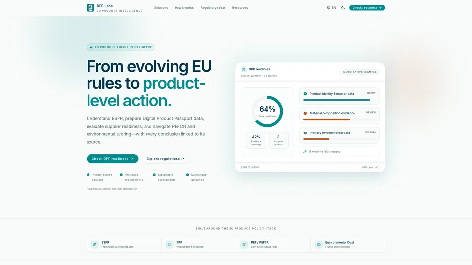 Homepage snapshot at launch