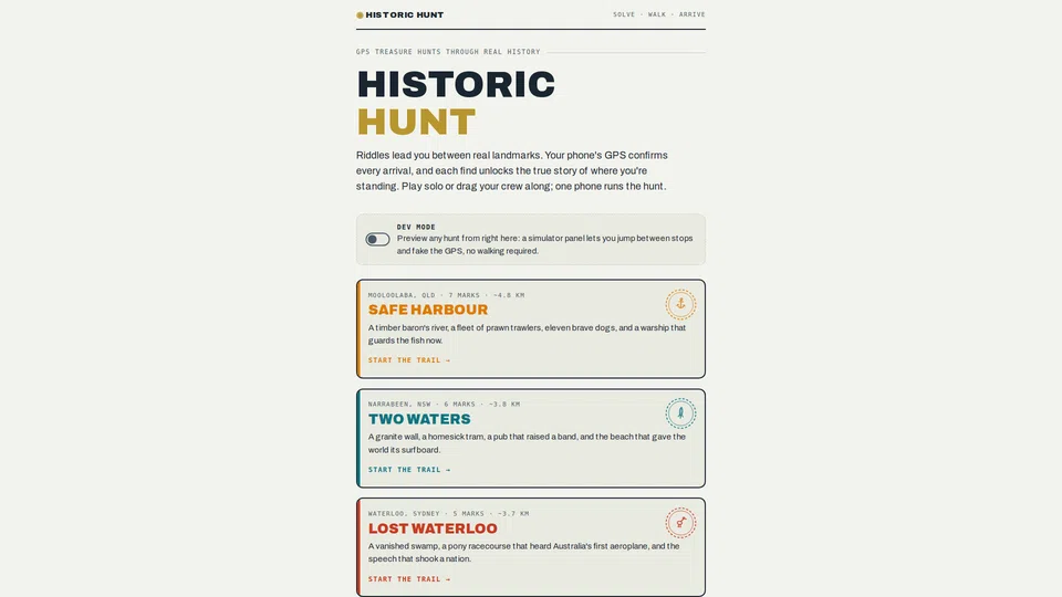 Homepage snapshot at launch