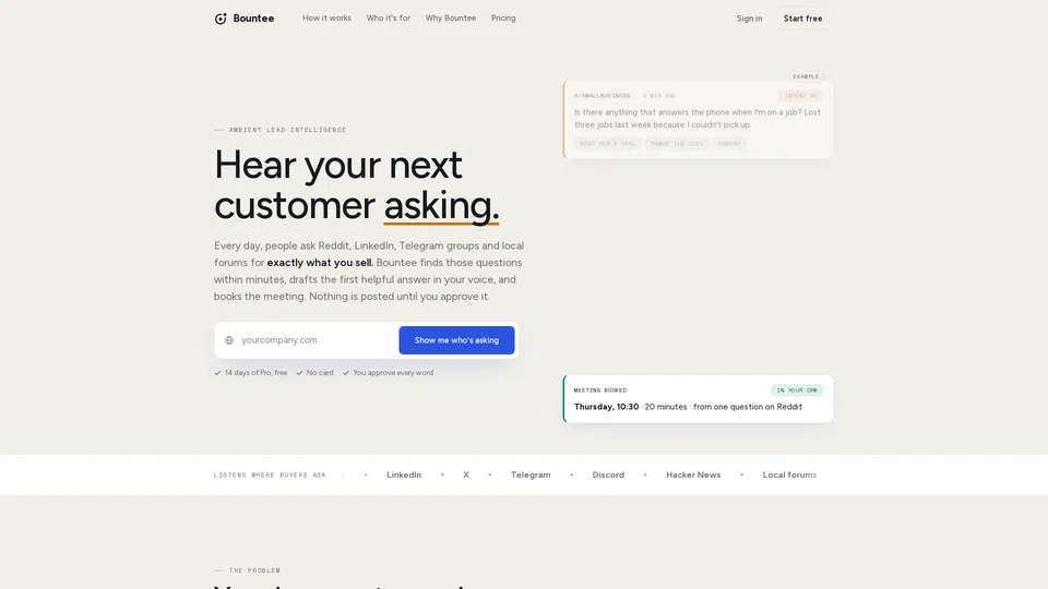 Homepage snapshot at launch