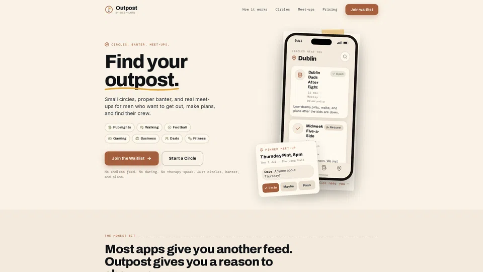 Homepage snapshot at launch