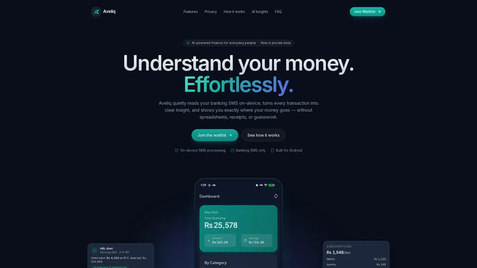 Homepage snapshot at launch