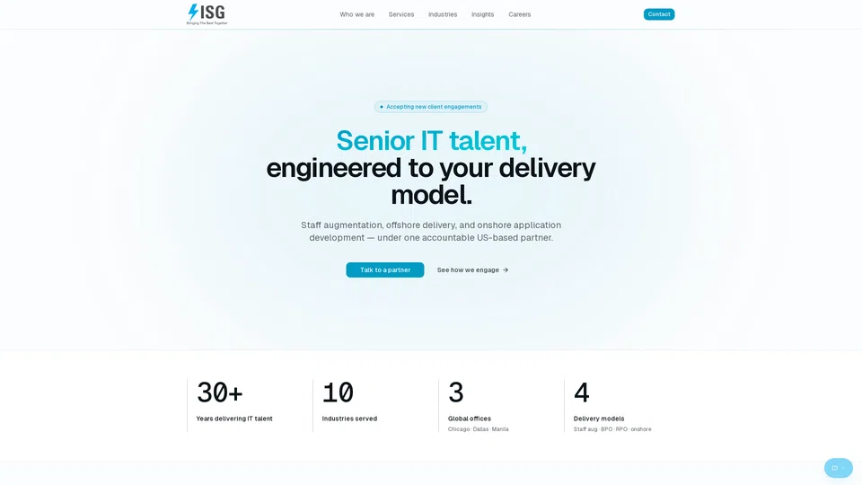 Homepage snapshot at launch