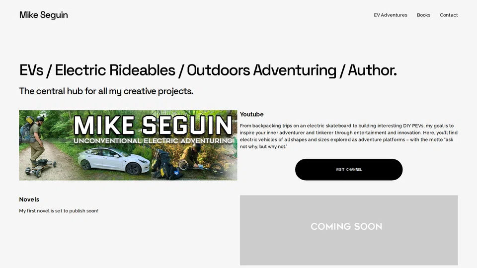 Homepage snapshot at launch