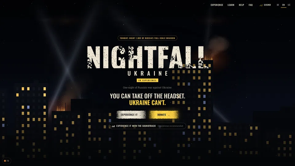 Homepage snapshot at launch